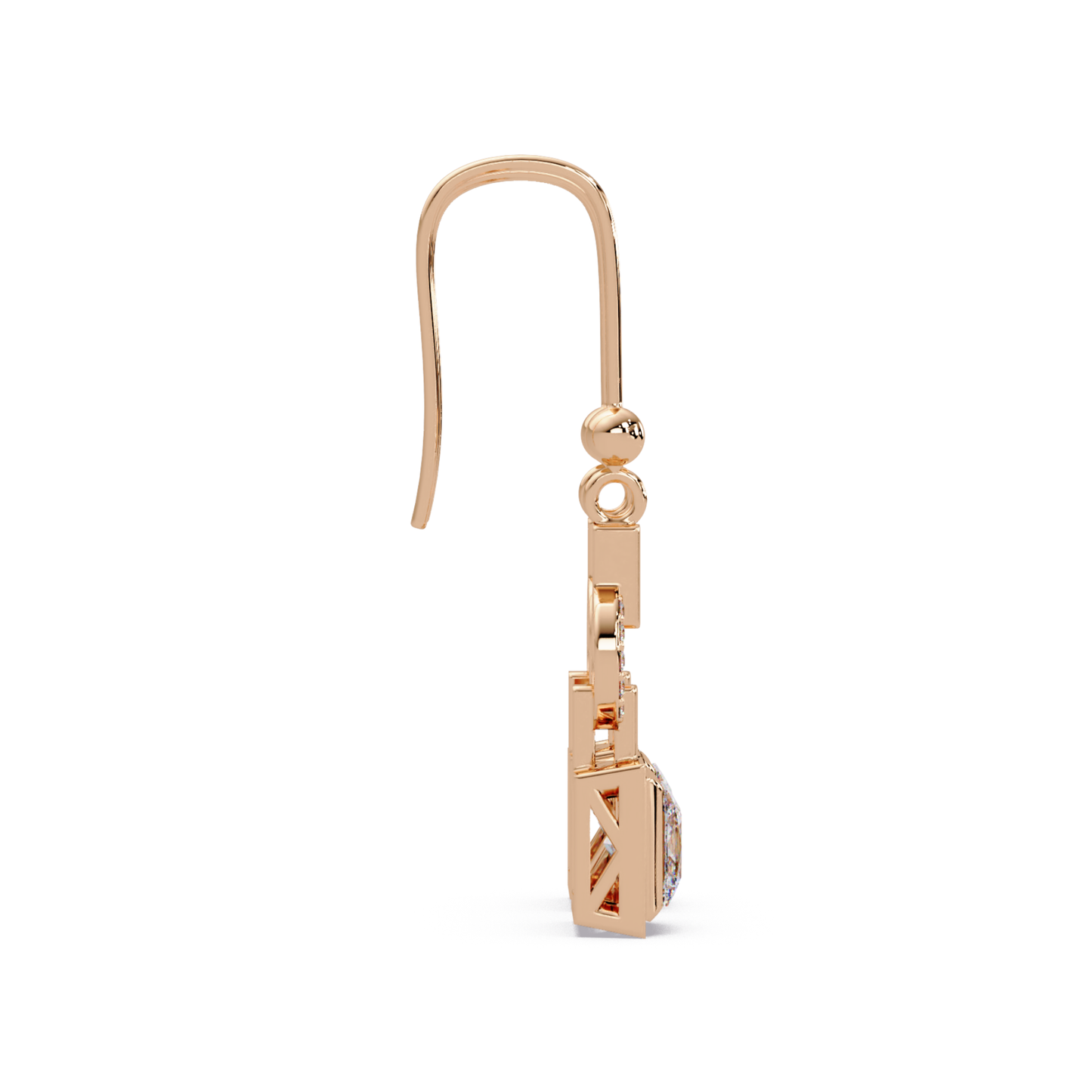 Princess Cut Lab Grown Diamond Circular Drop Earrings - HIGHCARAT DIAMONDS