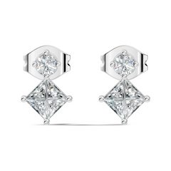 Princess & Round Shape Natural And Lab Grown Diamond 14k Solid Gold Classic Studs Diamond Earrings - HIGHCARAT DIAMONDS