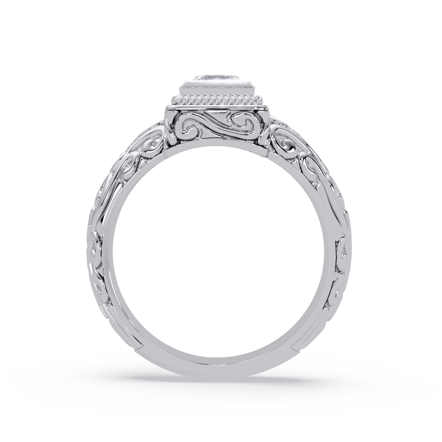 Princess Cut Lab Grown Diamond Dual Square Open Ring - HIGHCARAT DIAMONDS