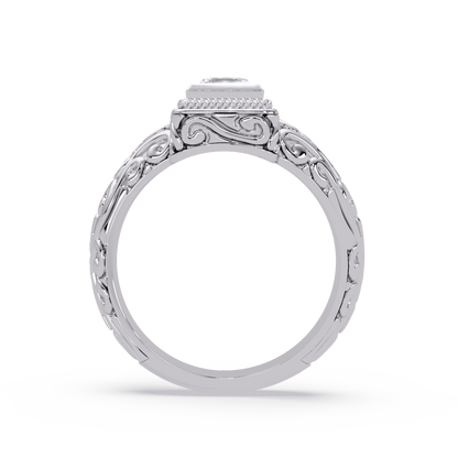 Princess Cut Lab Grown Diamond Dual Square Open Ring - HIGHCARAT DIAMONDS