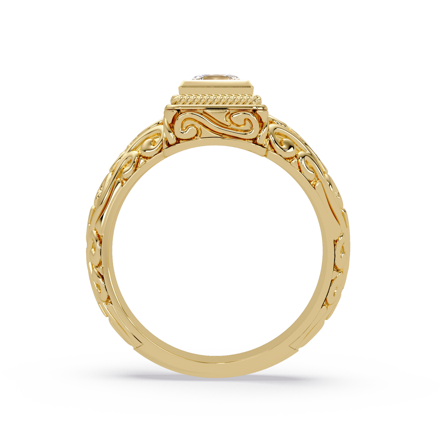 Princess Cut Lab Grown Diamond Dual Square Open Ring - HIGHCARAT DIAMONDS