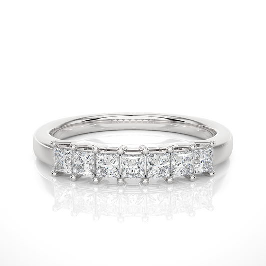 Princess Cut Half Eternity Band In 14K Solid Gold In Lab grown And Natural Diamonds - HIGHCARAT DIAMONDS