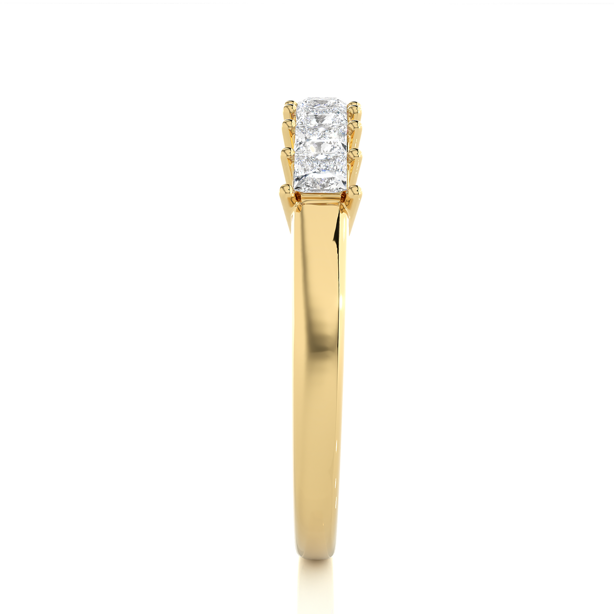 Princess Cut Half Eternity Band In 14K Solid Gold In Lab grown And Natural Diamonds - HIGHCARAT DIAMONDS