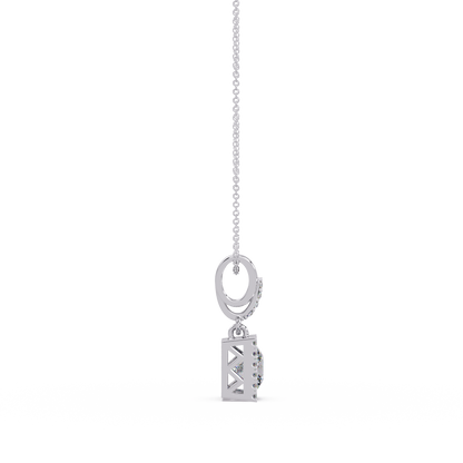 Princess Cut Lab Grown Diamond Halo Pendant - HIGHCARAT DIAMONDS