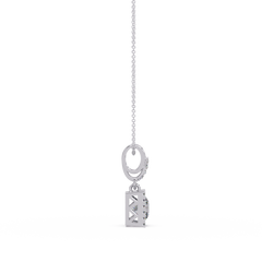 Princess Cut Lab Grown Diamond Halo Pendant - HIGHCARAT DIAMONDS
