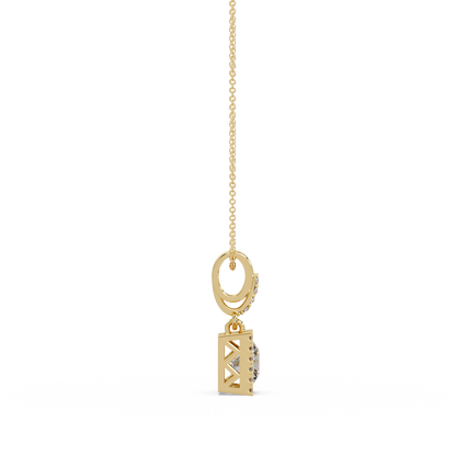 Princess Cut Lab Grown Diamond Halo Pendant - HIGHCARAT DIAMONDS