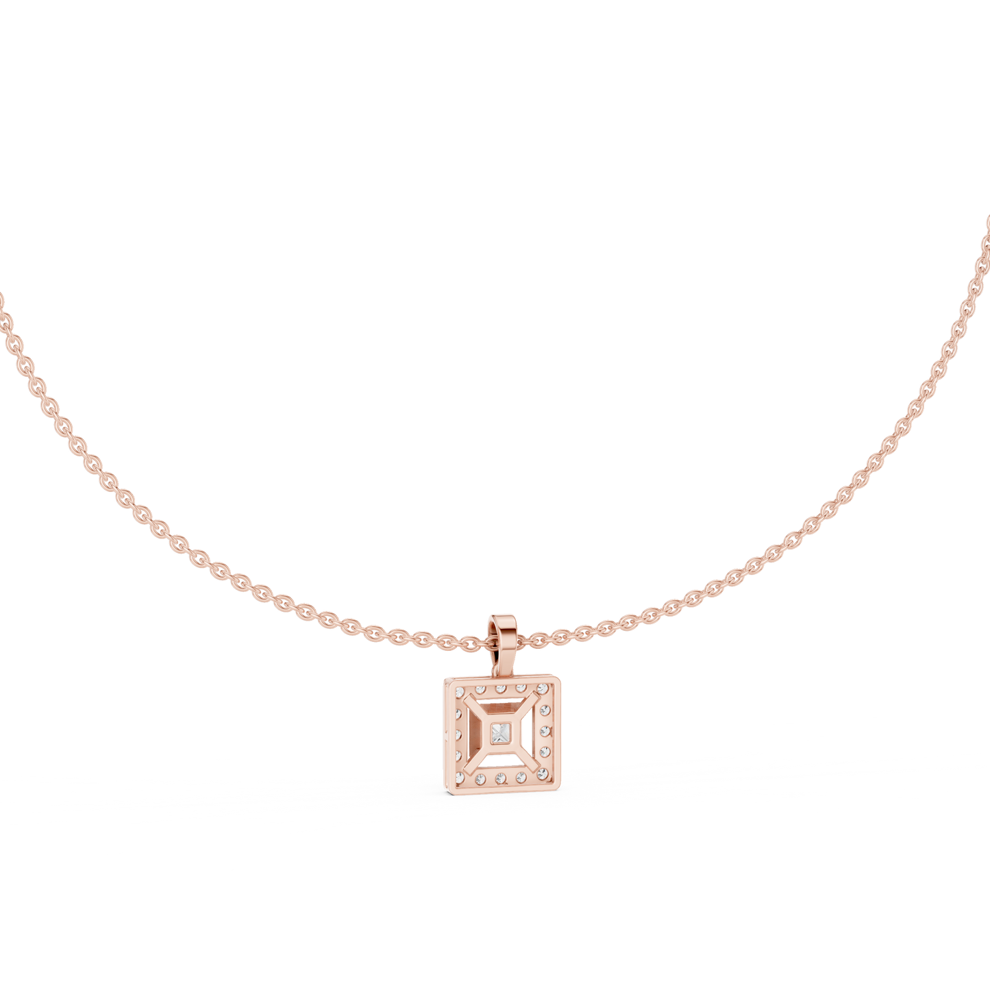 1.61 Carat Round & Princess  Shape Lab Grown Solitaire Diamond  Necklace For Wedding Wear - HIGHCARAT DIAMONDS
