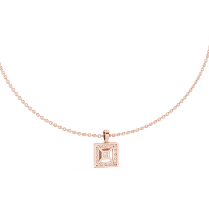 1.61 Carat Round & Princess  Shape Lab Grown Solitaire Diamond  Necklace For Wedding Wear - HIGHCARAT DIAMONDS