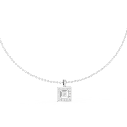 1.61 Carat Round & Princess  Shape Lab Grown Solitaire Diamond  Necklace For Wedding Wear - HIGHCARAT DIAMONDS