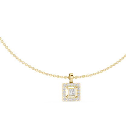 1.61 Carat Round & Princess  Shape Lab Grown Solitaire Diamond  Necklace For Wedding Wear - HIGHCARAT DIAMONDS