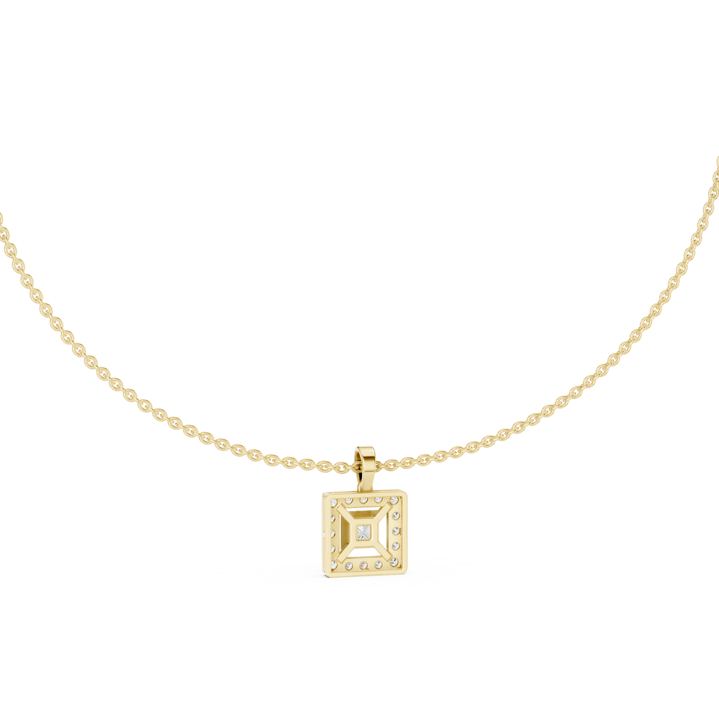 1.61 Carat Round & Princess  Shape Lab Grown Solitaire Diamond  Necklace For Wedding Wear - HIGHCARAT DIAMONDS