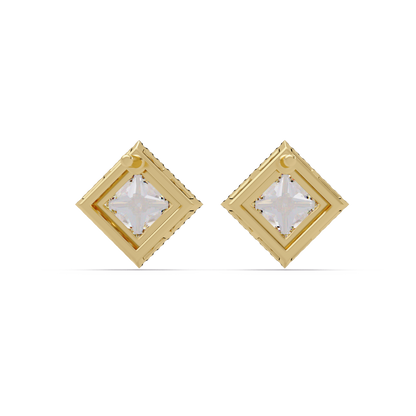 Princess Cut Lab Grown Diamond Halo Stud Earrings - HIGHCARAT DIAMONDS