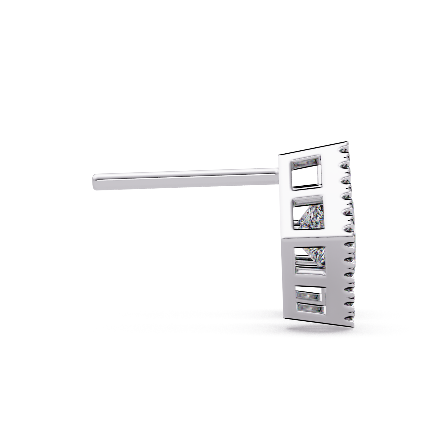 Princess Cut Lab Grown Diamond Halo Stud Earrings - HIGHCARAT DIAMONDS