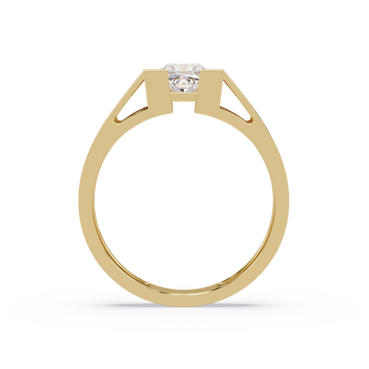 Princess Cut Lab Grown Diamond Open Frame Gold Ring - HIGHCARAT DIAMONDS