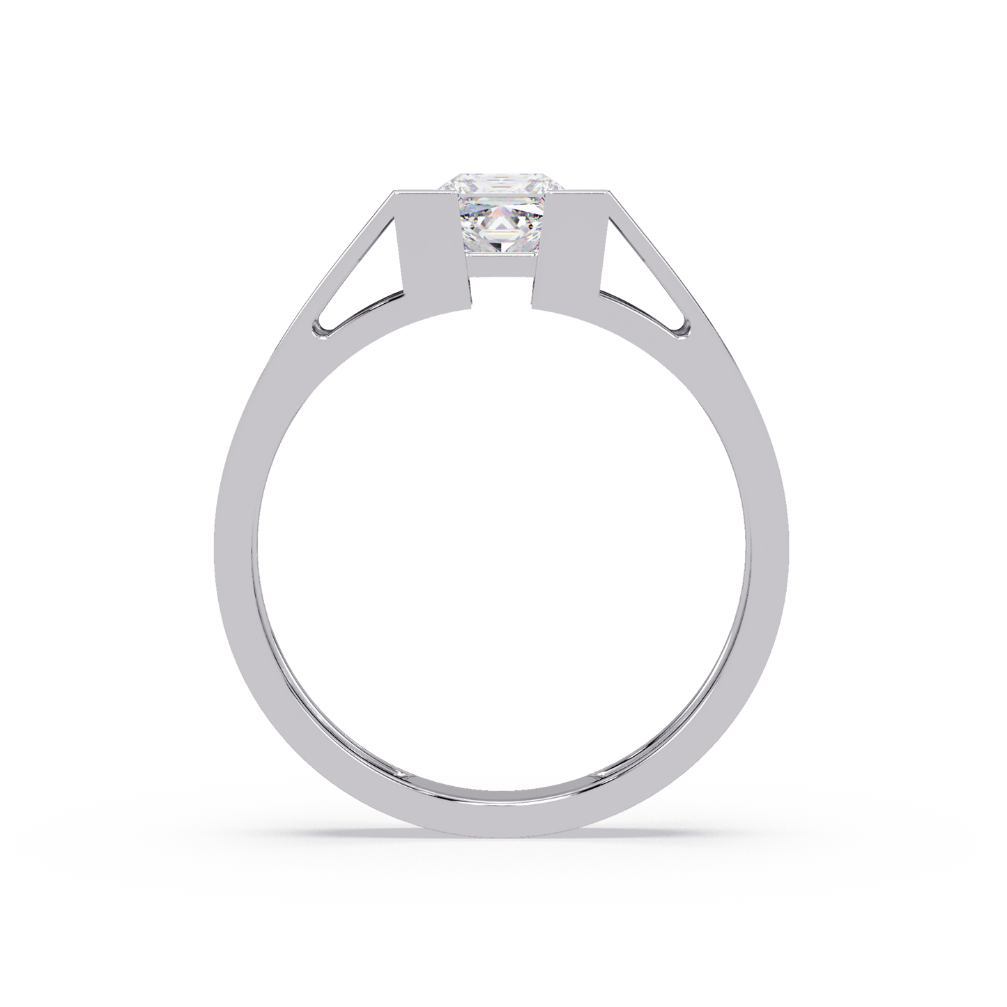 Princess Cut Lab Grown Diamond Open Frame Gold Ring - HIGHCARAT DIAMONDS