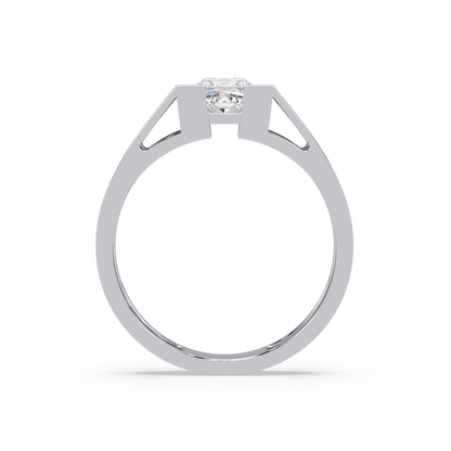 Princess Cut Lab Grown Diamond Open Frame Gold Ring - HIGHCARAT DIAMONDS