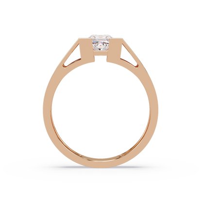 Princess Cut Lab Grown Diamond Open Frame Gold Ring - HIGHCARAT DIAMONDS