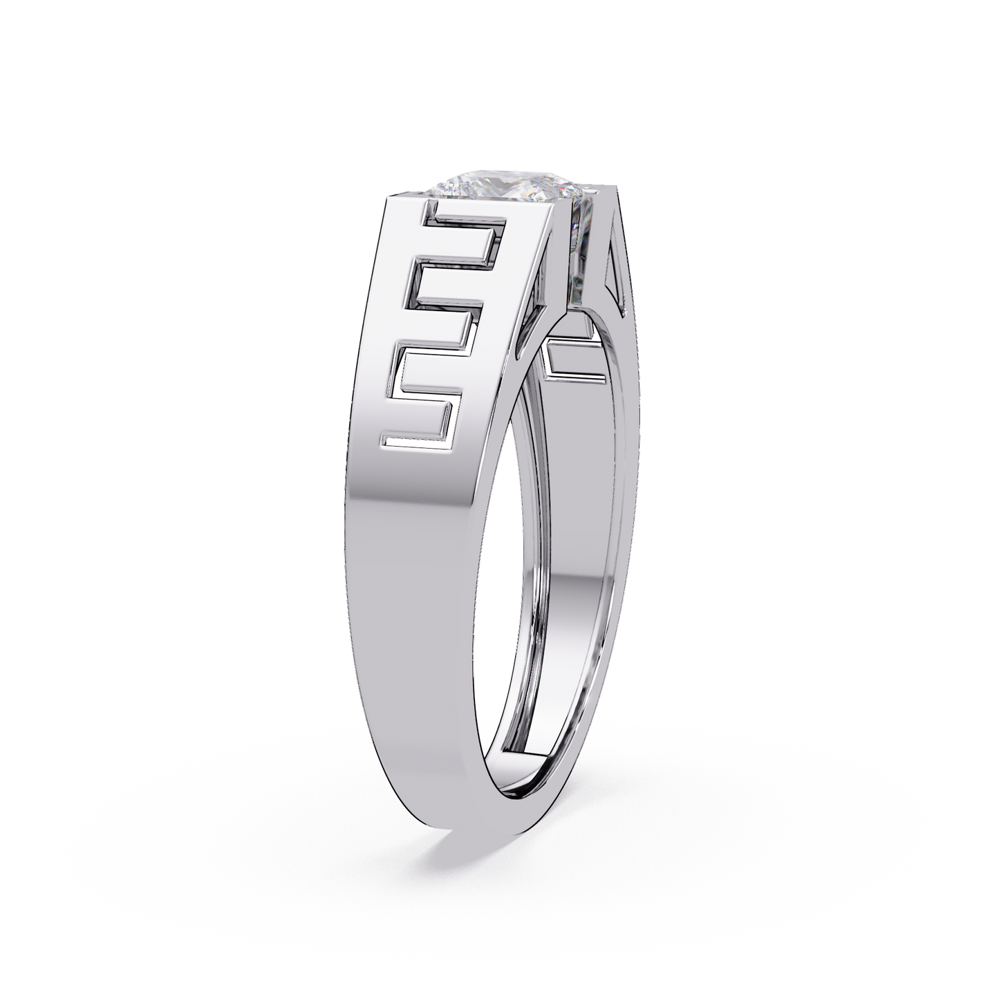 Princess Cut Lab Grown Diamond Open Frame Gold Ring - HIGHCARAT DIAMONDS