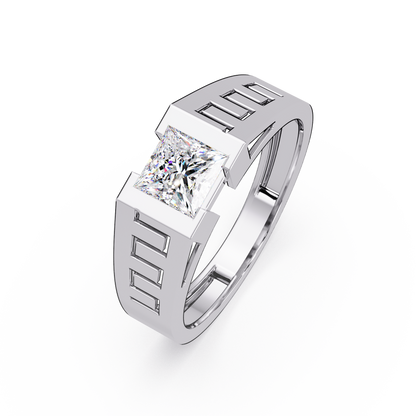 Princess Cut Lab Grown Diamond Open Frame Gold Ring - HIGHCARAT DIAMONDS