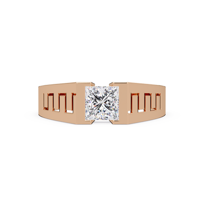 Princess Cut Lab Grown Diamond Open Frame Gold Ring - HIGHCARAT DIAMONDS