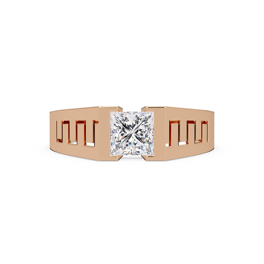 Princess Cut Lab Grown Diamond Open Frame Gold Ring - HIGHCARAT DIAMONDS