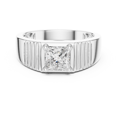 14k Solid Rose Gold Lab Grown Princess Cut Diamond Ring  For Men's Daily Wear - HIGHCARAT DIAMONDS