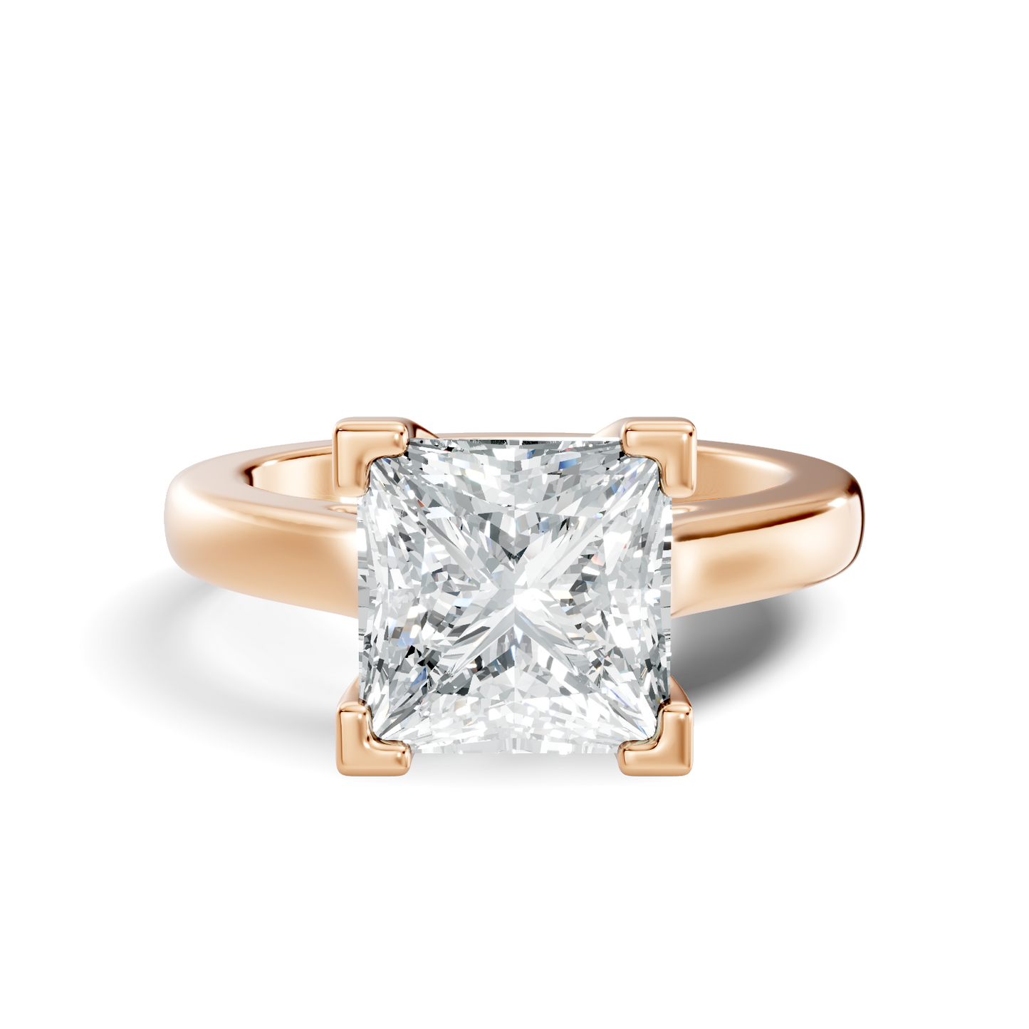 3.00Ct  Princess Cut Lab Grown Diamond Solitaire Delicate Vintage Cluster Engagement Ring For Her - HIGHCARAT DIAMONDS