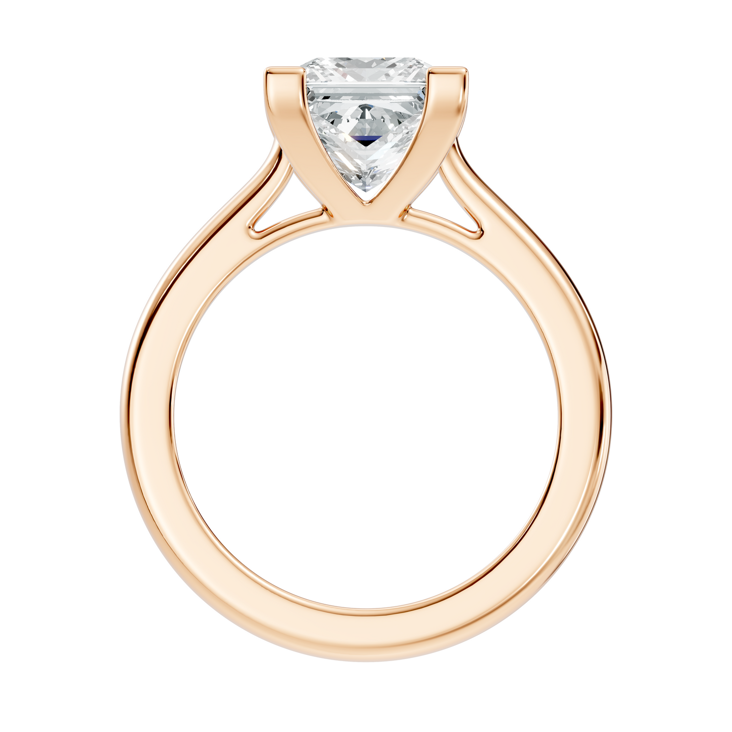 3.00Ct  Princess Cut Lab Grown Diamond Solitaire Delicate Vintage Cluster Engagement Ring For Her - HIGHCARAT DIAMONDS