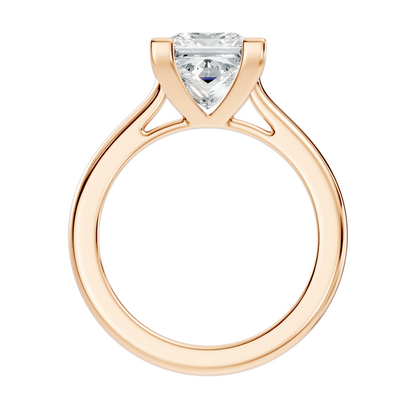 3.00Ct  Princess Cut Lab Grown Diamond Solitaire Delicate Vintage Cluster Engagement Ring For Her - HIGHCARAT DIAMONDS