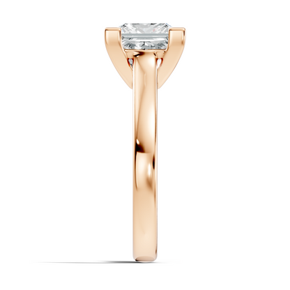3.00Ct  Princess Cut Lab Grown Diamond Solitaire Delicate Vintage Cluster Engagement Ring For Her - HIGHCARAT DIAMONDS