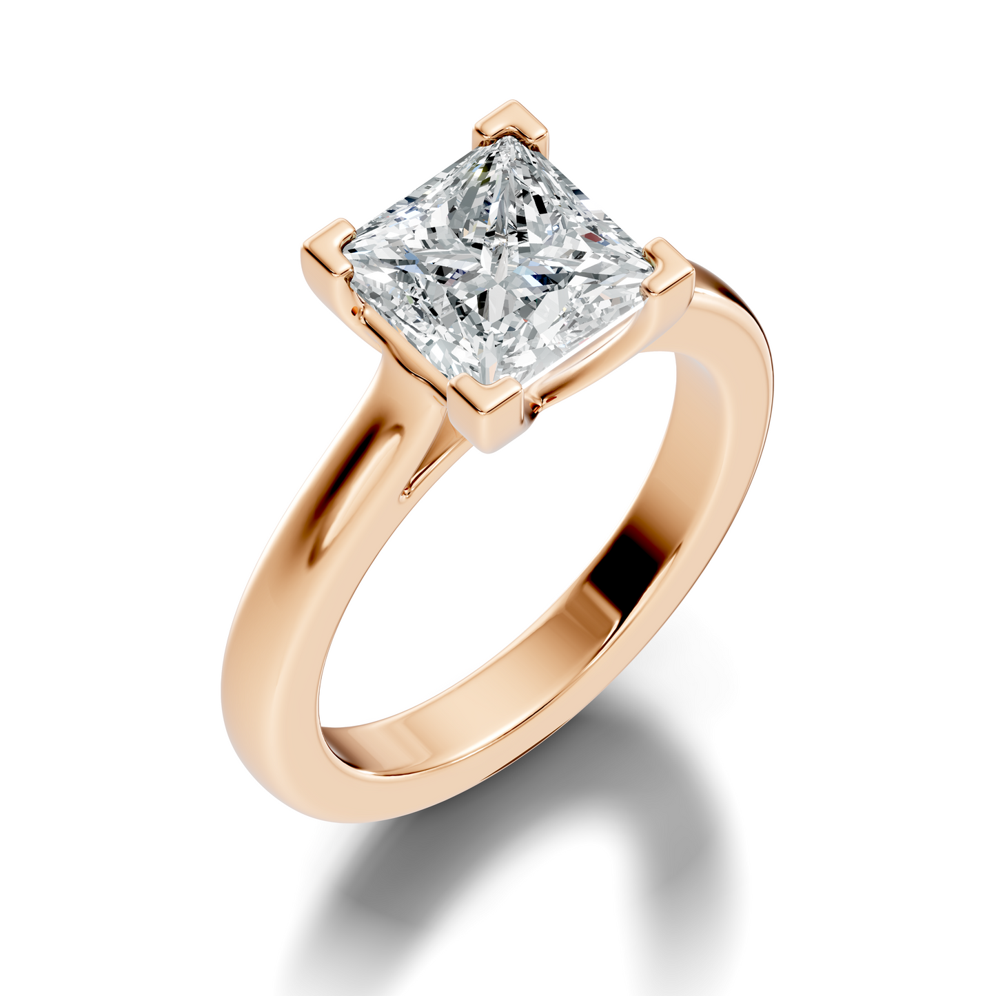 3.00Ct  Princess Cut Lab Grown Diamond Solitaire Delicate Vintage Cluster Engagement Ring For Her - HIGHCARAT DIAMONDS