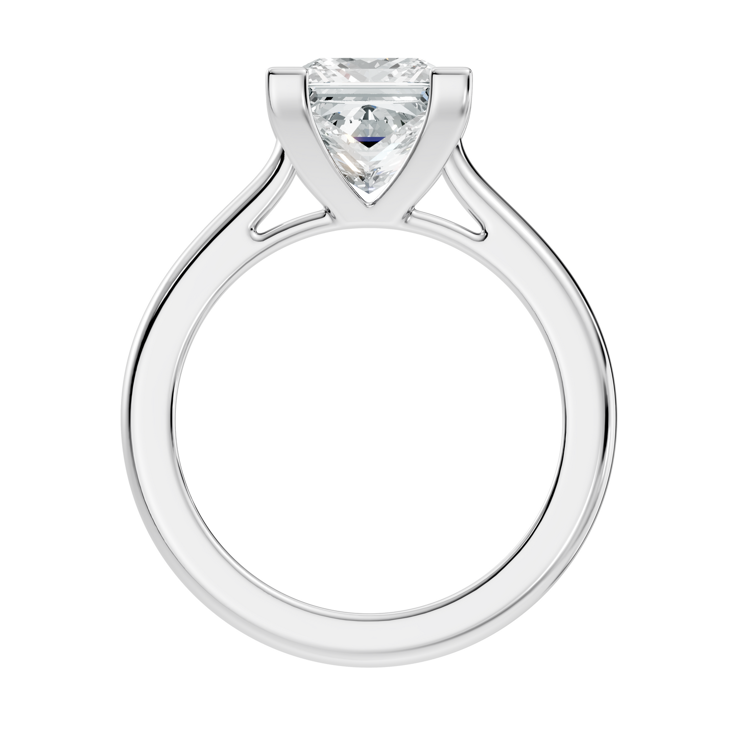 3.00Ct  Princess Cut Lab Grown Diamond Solitaire Delicate Vintage Cluster Engagement Ring For Her - HIGHCARAT DIAMONDS