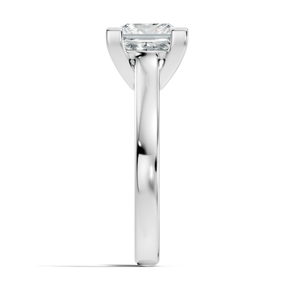 3.00Ct  Princess Cut Lab Grown Diamond Solitaire Delicate Vintage Cluster Engagement Ring For Her - HIGHCARAT DIAMONDS