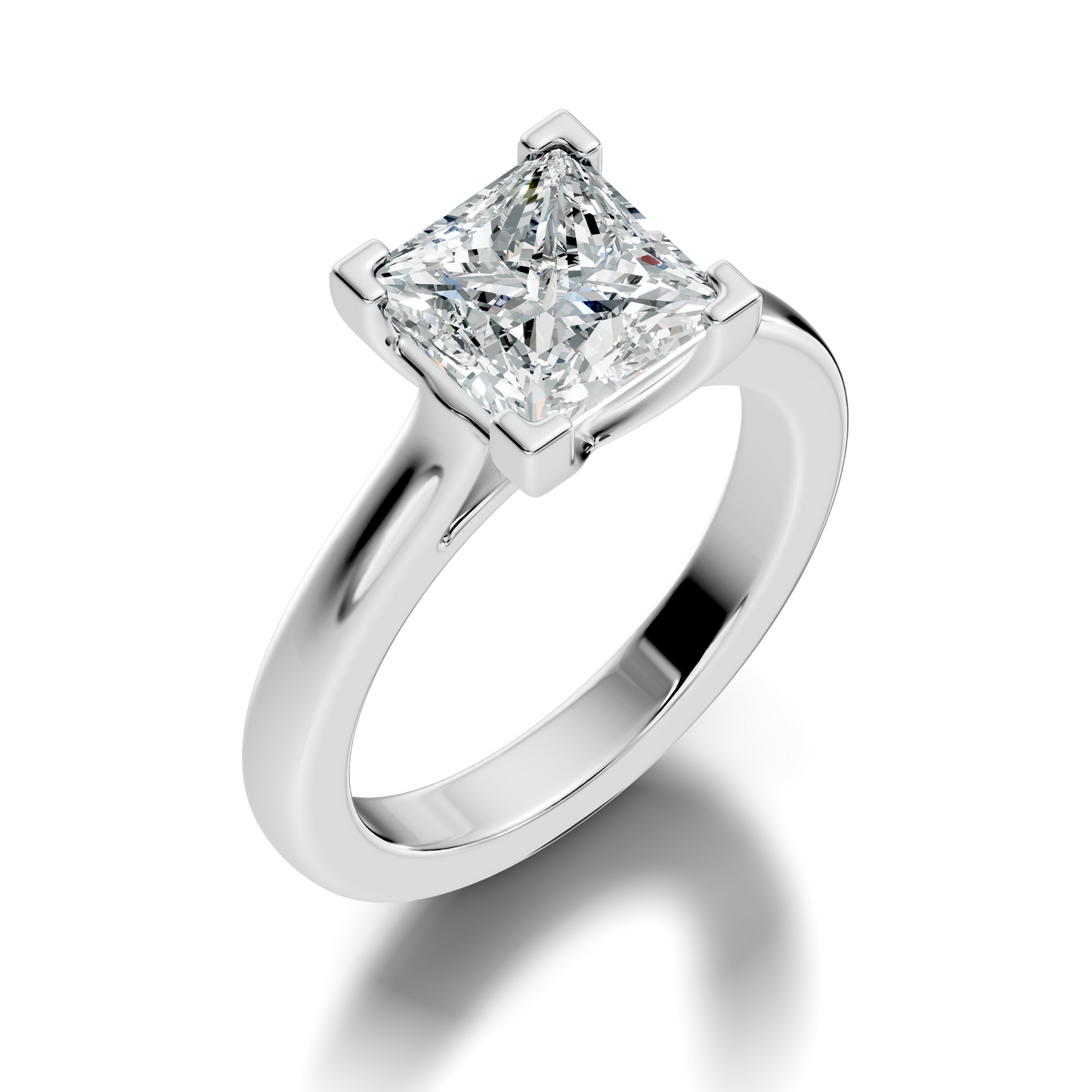 3.00Ct  Princess Cut Lab Grown Diamond Solitaire Delicate Vintage Cluster Engagement Ring For Her - HIGHCARAT DIAMONDS