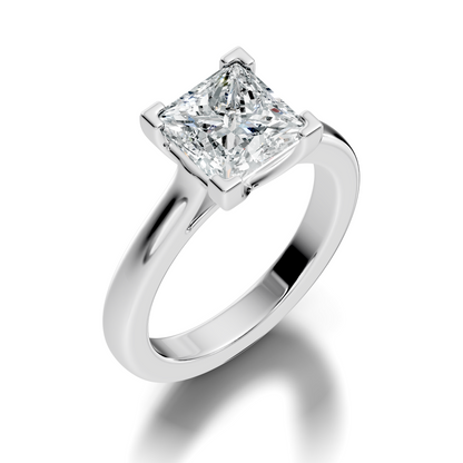 3.00Ct  Princess Cut Lab Grown Diamond Solitaire Delicate Vintage Cluster Engagement Ring For Her - HIGHCARAT DIAMONDS