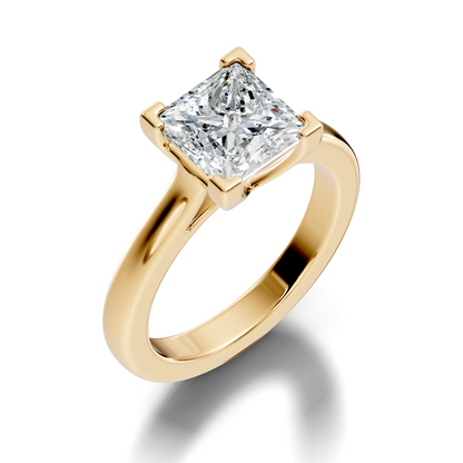 3.00Ct  Princess Cut Lab Grown Diamond Solitaire Delicate Vintage Cluster Engagement Ring For Her - HIGHCARAT DIAMONDS