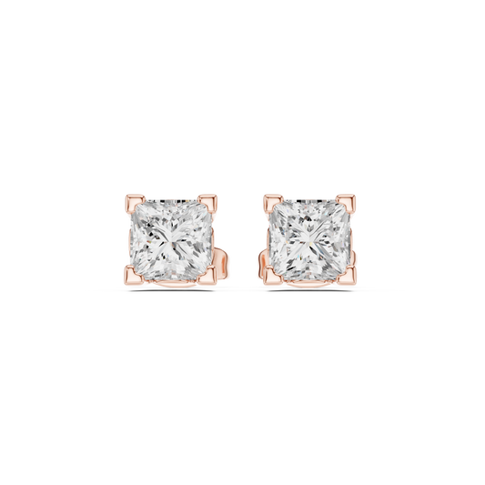 Solid white Gold Princess Cut Lab Grown Diamond Vintage Party Wear Occasionally Wear Diamond Earring For Her - HIGHCARAT DIAMONDS