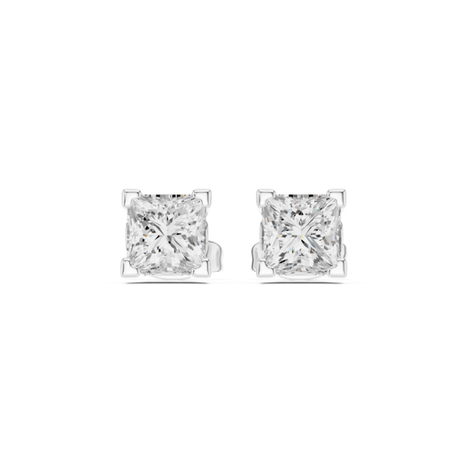 Solid white Gold Princess Cut Lab Grown Diamond Vintage Party Wear Occasionally Wear Diamond Earring For Her - HIGHCARAT DIAMONDS