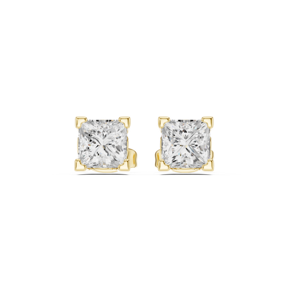 Solid white Gold Princess Cut Lab Grown Diamond Vintage Party Wear Occasionally Wear Diamond Earring For Her - HIGHCARAT DIAMONDS