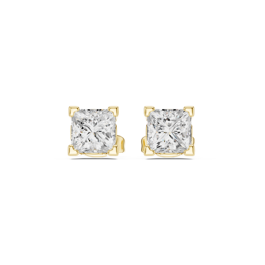 Solid white Gold Princess Cut Lab Grown Diamond Vintage Party Wear Occasionally Wear Diamond Earring For Her - HIGHCARAT DIAMONDS