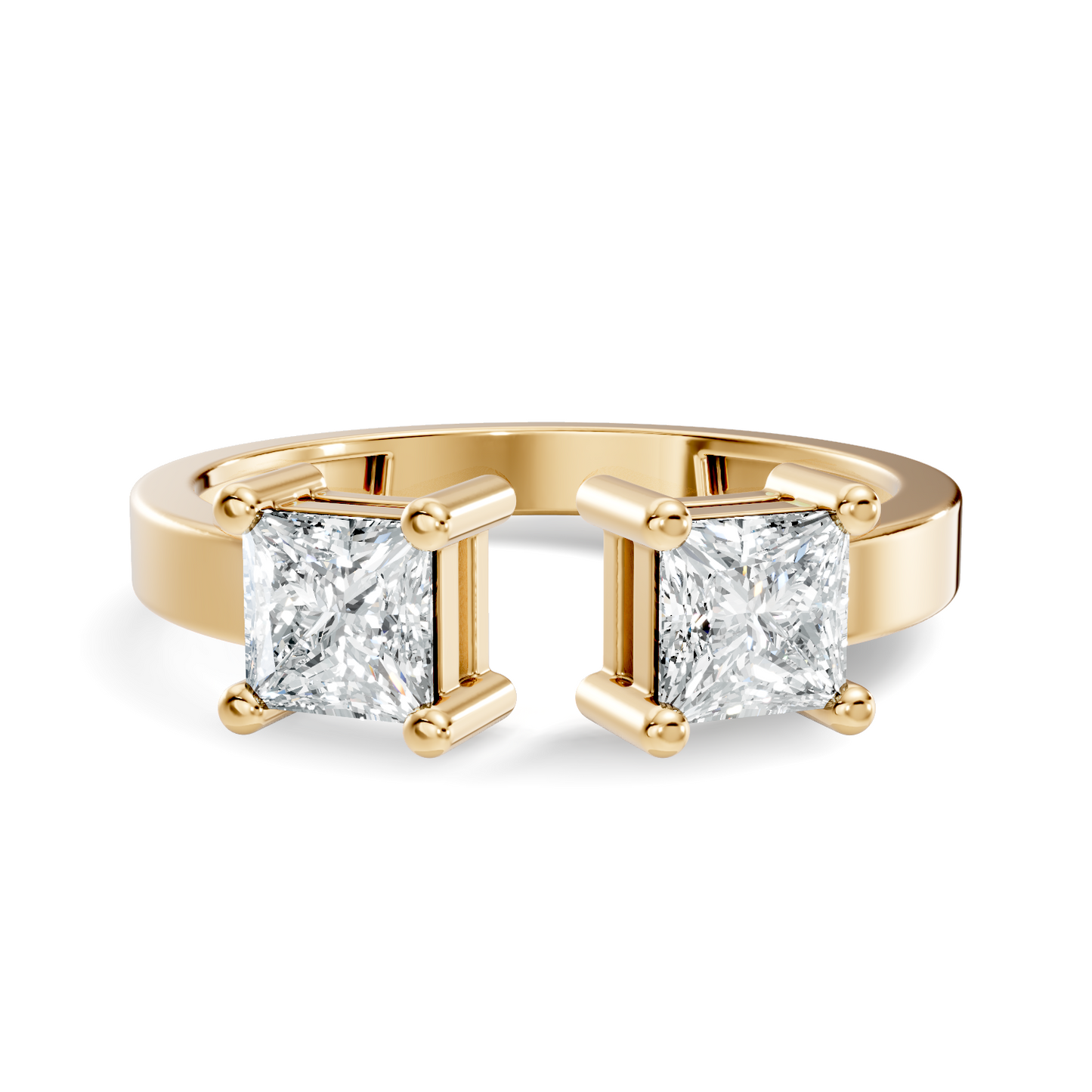 Princess Cut Lab Grown Diamond Antique Cluster Two Stone Dainty Promise Diamond Ring For Her - HIGHCARAT DIAMONDS