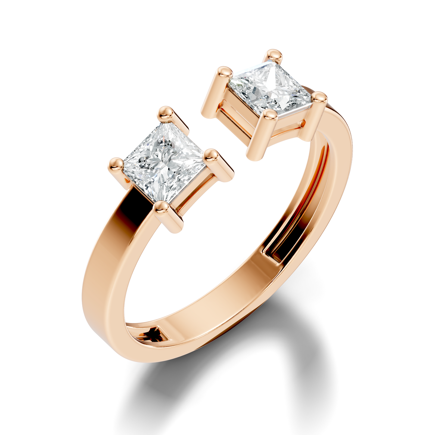 Princess Cut Lab Grown Diamond Antique Cluster Two Stone Dainty Promise Diamond Ring For Her - HIGHCARAT DIAMONDS