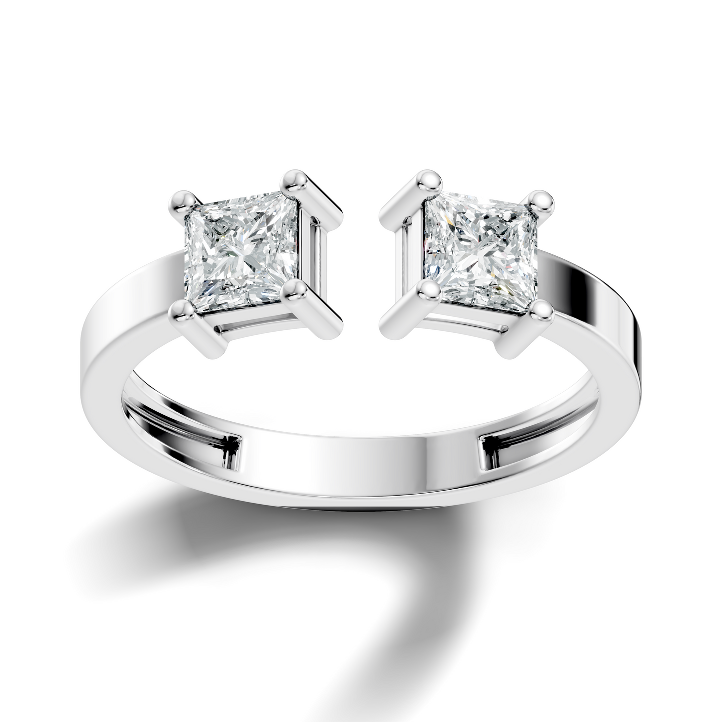 Princess Cut Lab Grown Diamond Antique Cluster Two Stone Dainty Promise Diamond Ring For Her - HIGHCARAT DIAMONDS