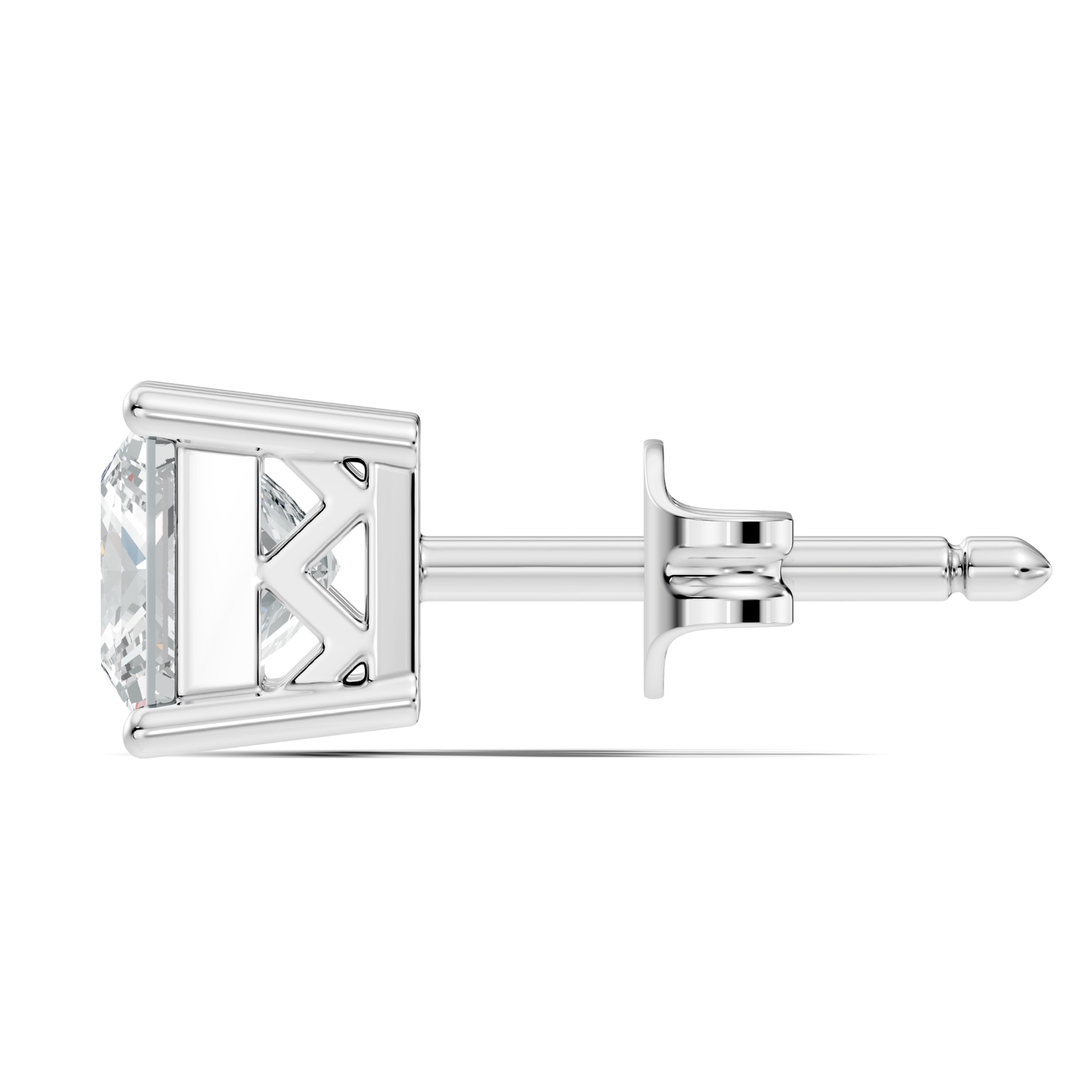 Princess Cut Prong Set Solitaire Lab grown Diamond Earring - HIGHCARAT DIAMONDS