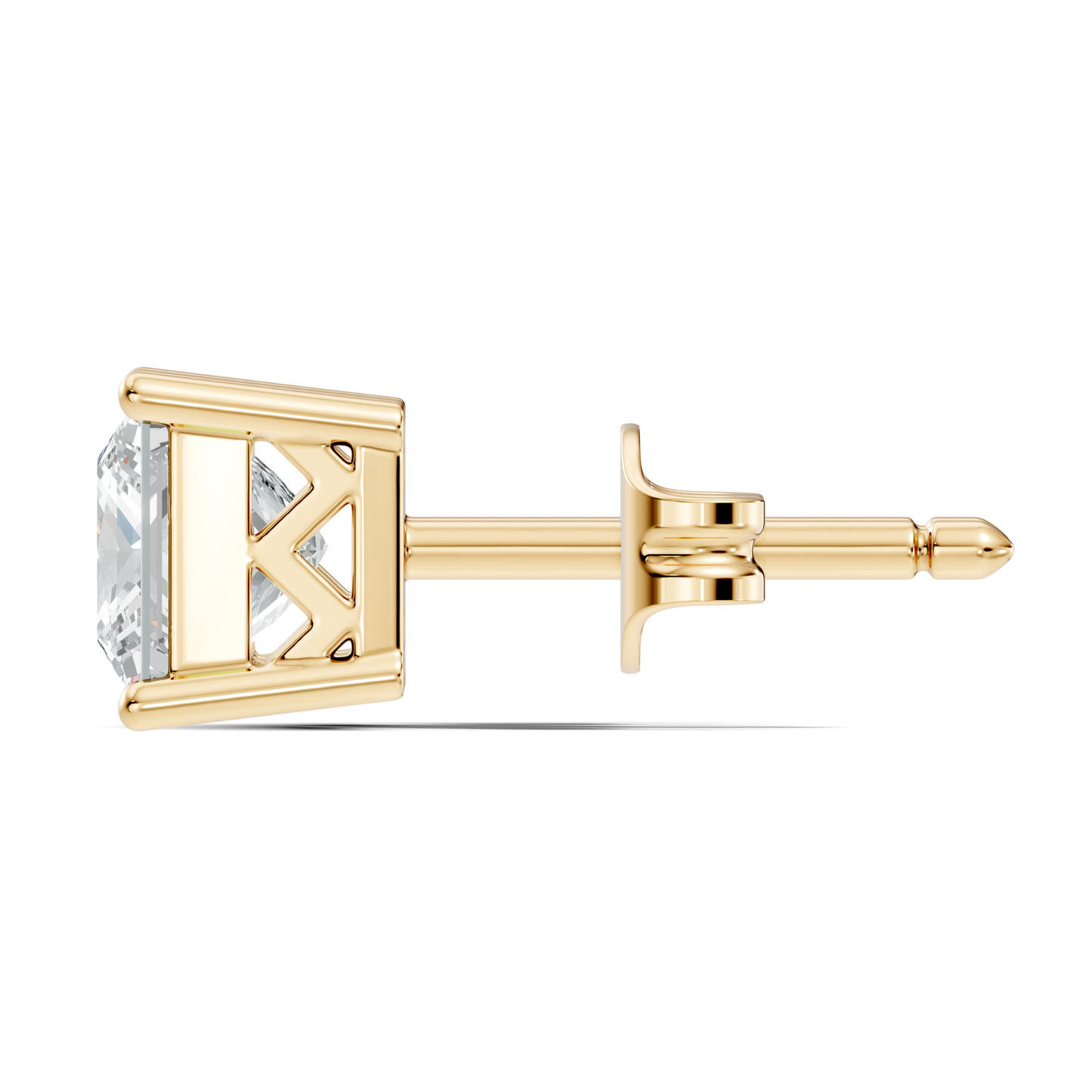 Princess Cut Prong Set Solitaire Lab grown Diamond Earring - HIGHCARAT DIAMONDS