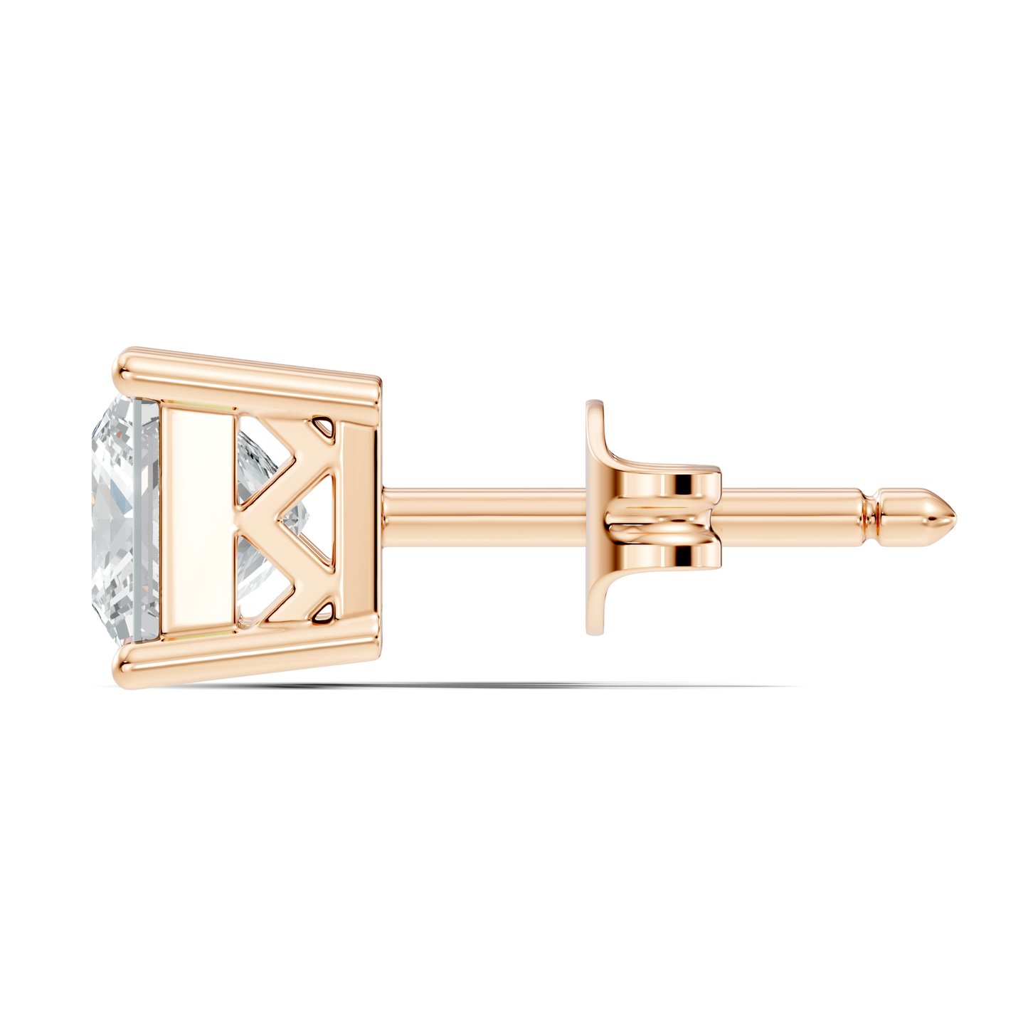 Princess Cut Prong Set Solitaire Lab grown Diamond Earring - HIGHCARAT DIAMONDS