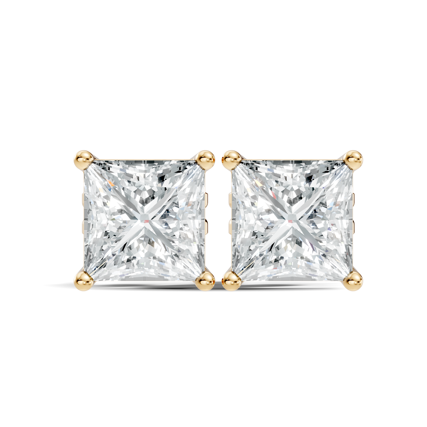Princess Cut Prong Set Solitaire Lab grown Diamond Earring - HIGHCARAT DIAMONDS