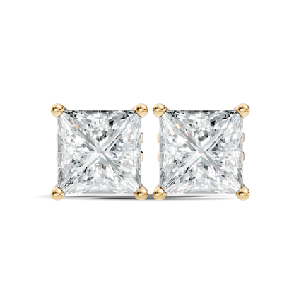 Princess Cut Prong Set Solitaire Lab grown Diamond Earring - HIGHCARAT DIAMONDS