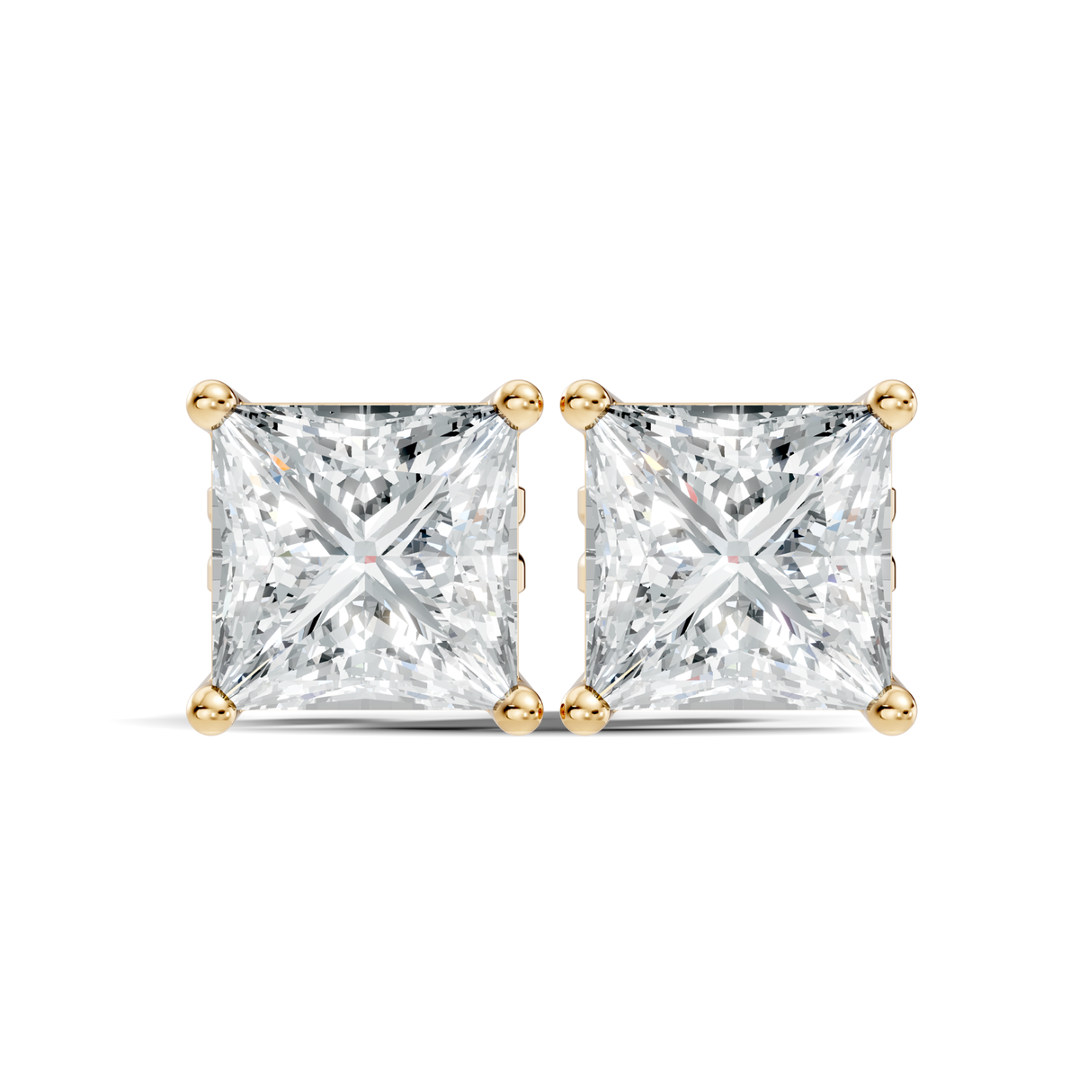 Princess Cut Prong Set Solitaire Lab grown Diamond Earring - HIGHCARAT DIAMONDS