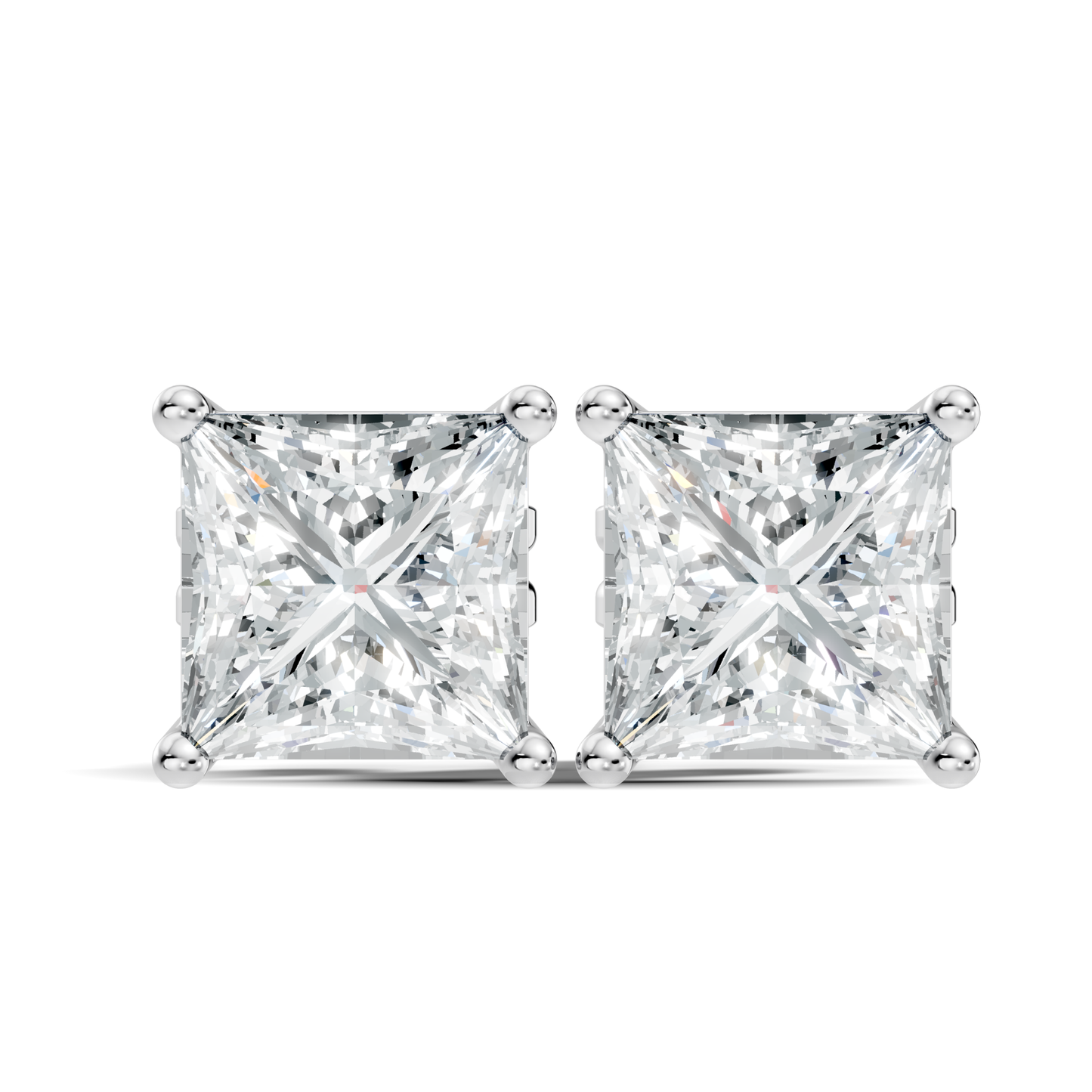 Princess Cut Prong Set Solitaire Lab grown Diamond Earring - HIGHCARAT DIAMONDS